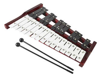 25 Note Glockenspiel complete with Dual Mallets & Carry Case by Bryce Music